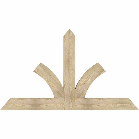 Ekena Millwork Richland Rough Sawn Timber Gable Bracket, Douglas Fir, 72"W x 42"H x 4"D x 6"F, 14/12 Pitch GBW072X42X0406RIC00RDF